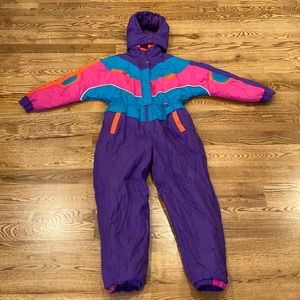 Vintage womens ski sledding outdoor snowmobiling snow suit bibs 80’s gorpcore
